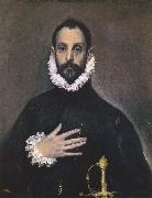 El Greco Nobleman with his Hand on his chest oil